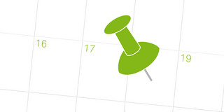 News-Icon Pin on Calendar Icon of a pin on a calendar page